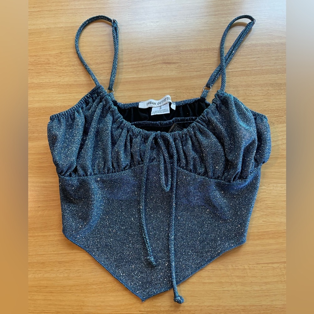 Urban Outfitters Blue Sparkly Corset Top Size S